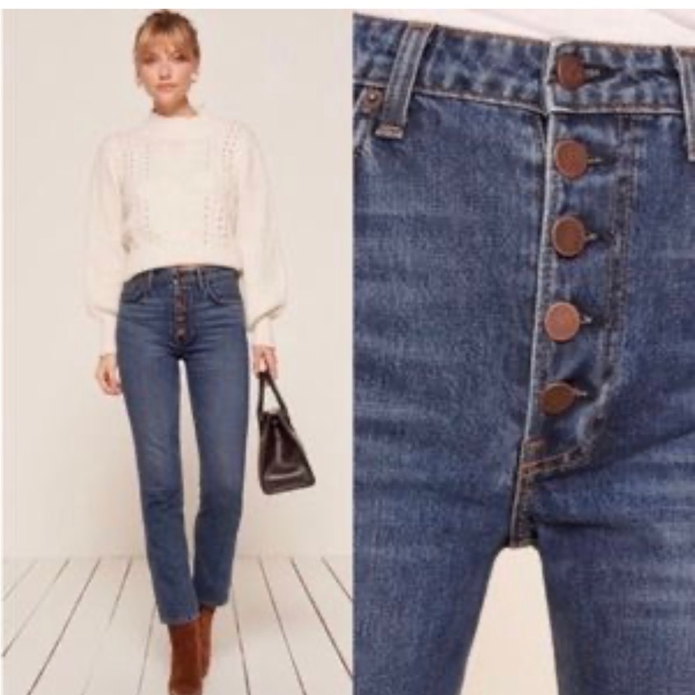 Reformation Blue Straight Leg Jeans